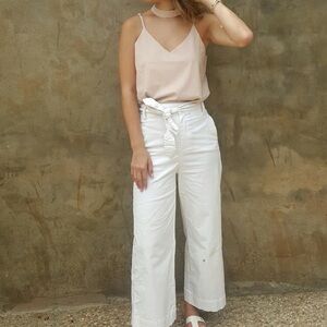 J.O.A. Tan Cami Top with Neck Cutout